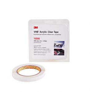 Акриловая двусторонняя прозрачная клейкая лента 3М VHB Acrylic Clear Tape 100F (6 мм. х 3 м. х 1.0 мм.), 10006