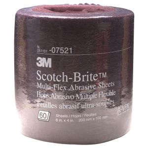 Листы в рулонах, Scotch-Brite Multi-Flex, Сверхтонкие, 100x200 мм, красные, ЗМ, 7521 - Замена стекла, оборудование, инструмент, Ремонт стекол, Полировка стекол. Защитная пленка ClearPlex. Тонировочная пленка.